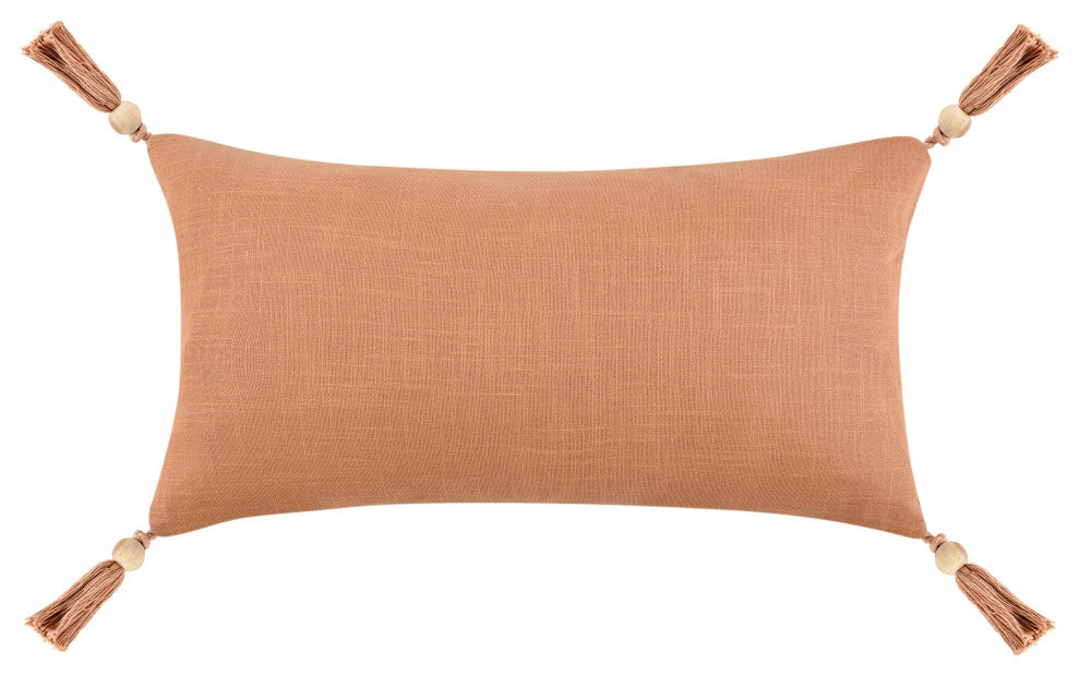 Cherry 14"x26" Belgian Linen Blend Throw Pillow by Kosas Home, Natural