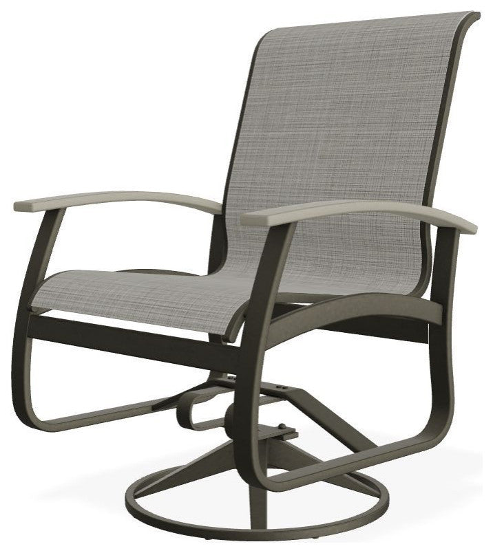 Belle Isle Sling Outdoor Swivel Rocker, Harbor/Storm