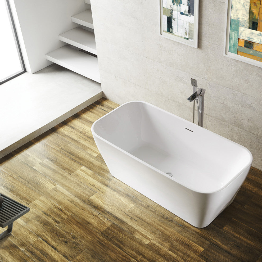 Augustine Soaking Bathtub, 59"x31.5", 59"