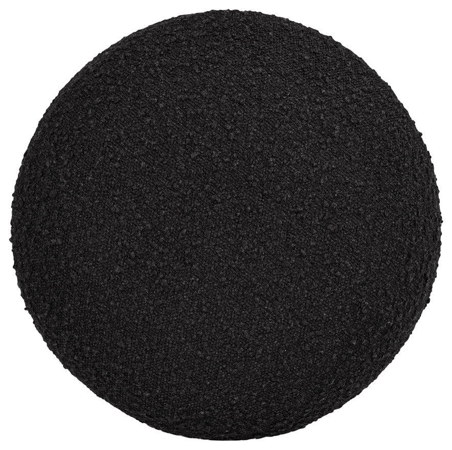 Fuji 15" Mushroom Footstool Ottoman, Ebony Black Boucle