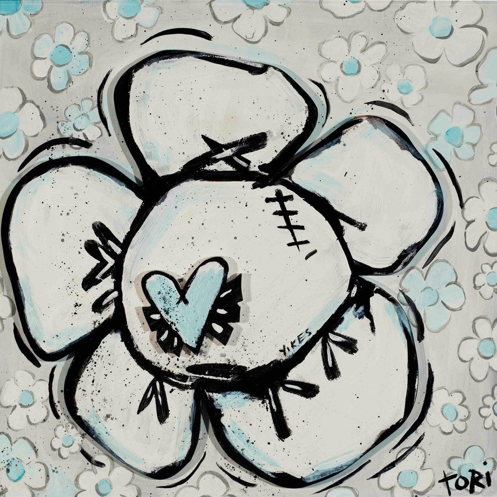 "Yikes Flower" Painting Print on Canvas by Tori Campisi