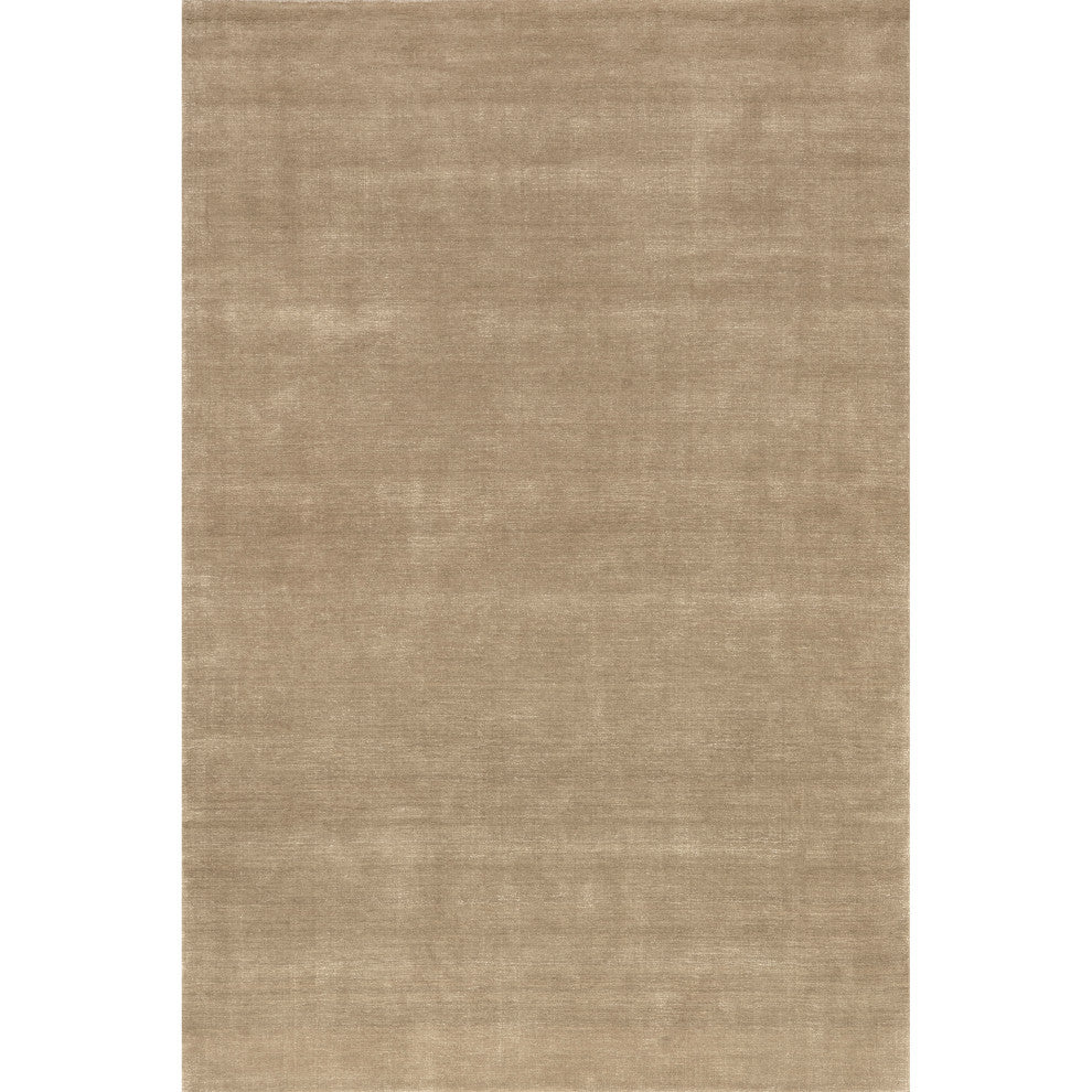Arrel Speckled Wool-Blend Area Rug, Fawn 6' x 6'