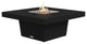 Square Fire Pit Table, 48x48, Chat Height, Natural Gas, Black Powdercoat Top, Bl