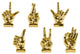 Ceramic Sculpture, 6-Piece Set, Small, Chrome Gold