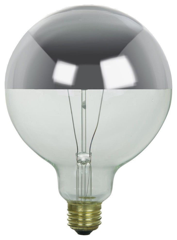 Sunlite 60 Watt Silver Bowl G40 Globe, Medium Base, Clear