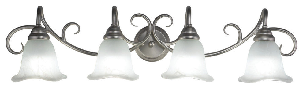 Bella 4-Light Vanity, Brushed Nickel