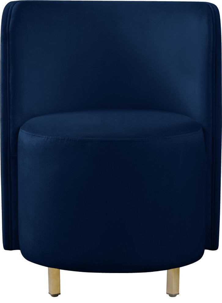 Rotunda Velvet Upholstered Accent Chair, Navy