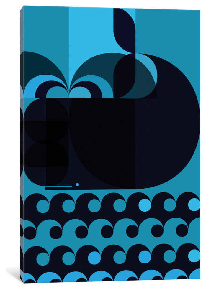 "Grand Cachalot Dark" Print by Greg Mably, 40"x26"x1.5", 1-Piece