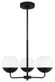 Alvin 3-Light Chandelier, Midnight Black
