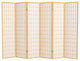 6' Tall Window Pane Shoji Screen, Natural, 6 Panels