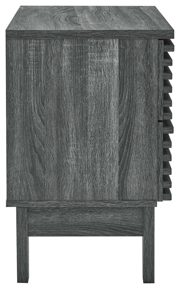 Render Two-Drawer Nightstand, Charcoal
