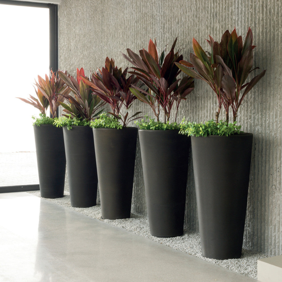 Bleeker Indoor/Outdoor Tall Round Planter with Sand Cavity, Bronze, 17"