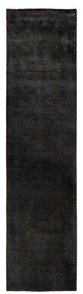 Overdyed One-of-a-Kind Hand-Knotted Area Rug Gray, 2' 6" x 10' 2"