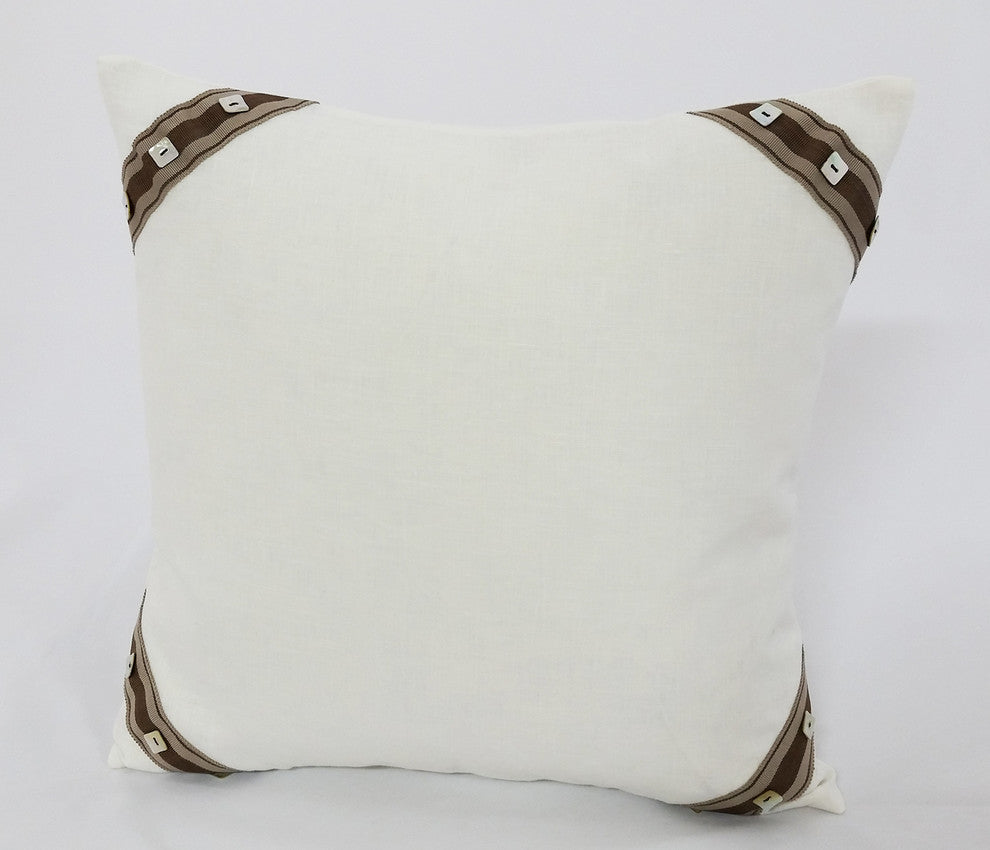 Decorative Pillow in Lattice-Chocolate With Back in Beaufort-Chestnut