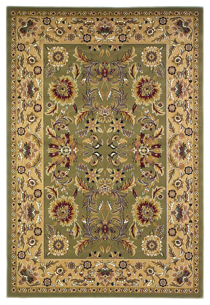 Cambridge 7304 Green, Taupe Kashan, 3'3"x4'11"
