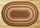 Earth Rugs C-357 Burgundy / Gray / Cream Oval Braided Rug 5 Feet x 8 Feet