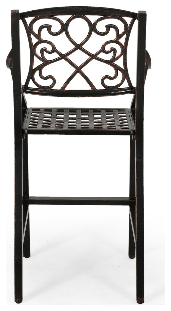 Irene Outdoor 28" Aluminum Barstool, Set of 2