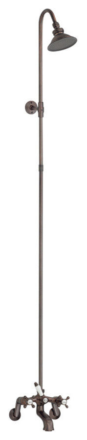 Cheviot Products 5100 Series Tub Filler W/ Shower, Cross Handles, Antique Bronze