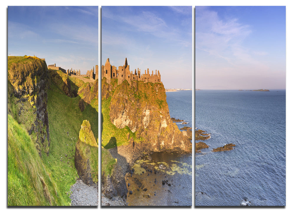 "Dunluce Castle in Northern Ireland" Metal Wall Art, 3 Panels, 36"x28"