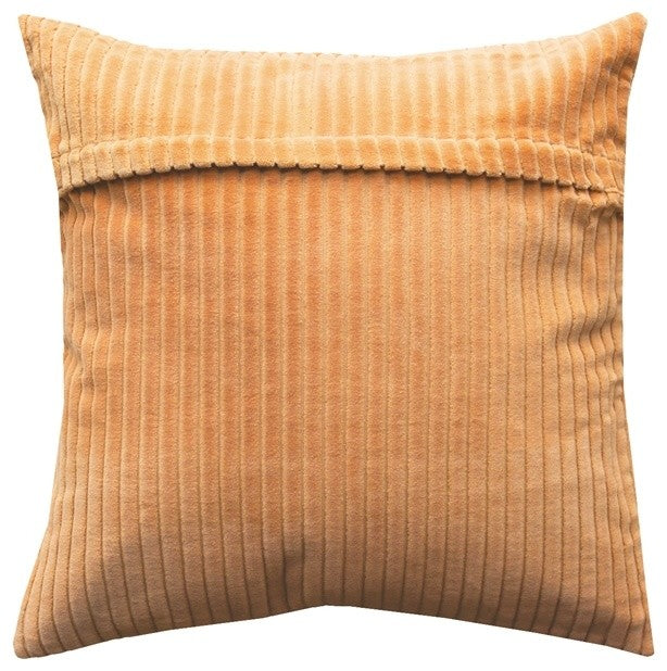 Pillow Decor Cotton Corduroy Throw Pillow 16"x16", Apricot