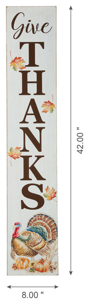 42"H Thanksgiving Wooden "GIVE THANKS" Porch Sign