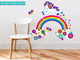Unicorn and Rainbow Fabric Wall Decal With Polka Dots and Stars