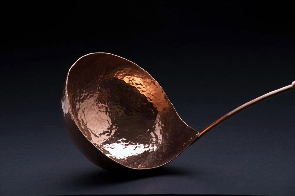 Medium Soup Ladle, Copper, Vine Handle