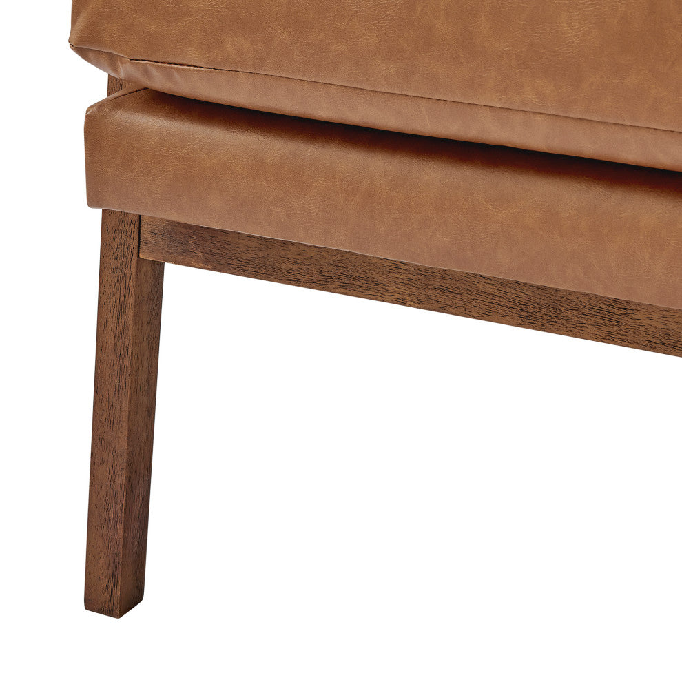 Colton PU Accent Arm Chair, Vintage Cider
