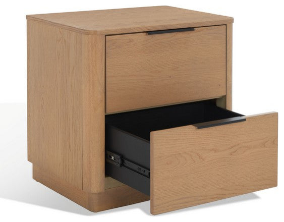 Safavieh Couture Gabrietta 2 Drawer Nightstand Natural / Black