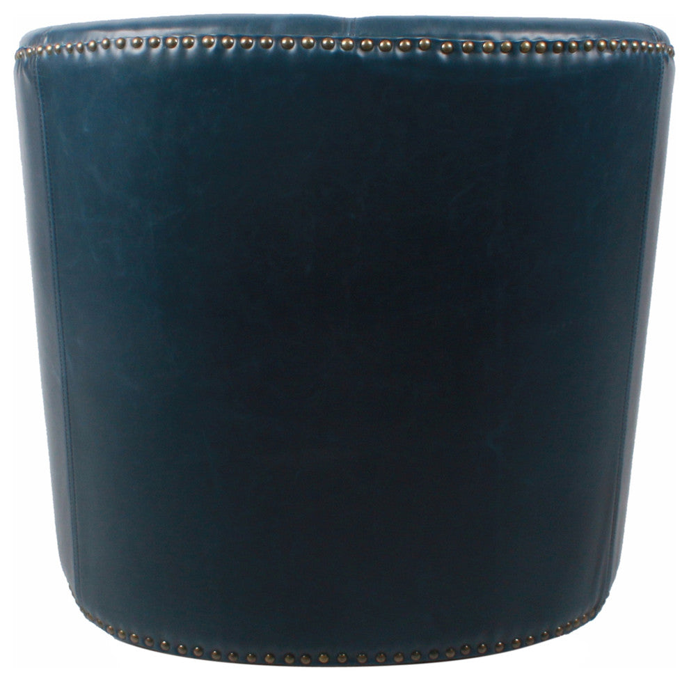 Ernest Bonded Leather Swivel Chair, Blue