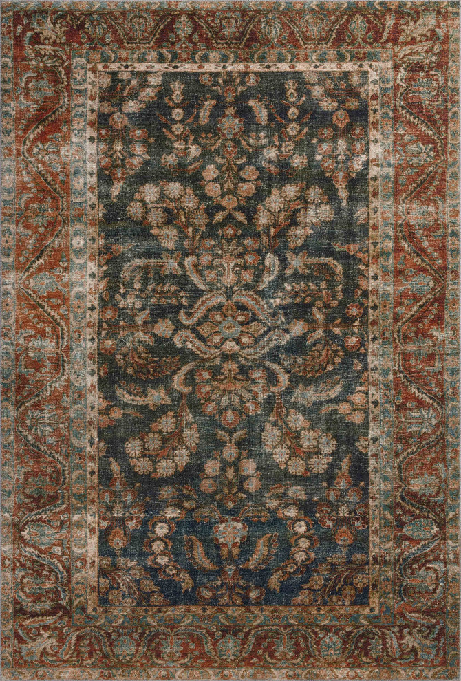 Chris Loves Julia x Loloi Jules Ocean / Spice 5'-0" x 7'-6" Area Rug