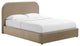 Keynote Performance Velvet Curved Queen Platform Bed, Taupe