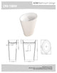 ADM Oval Freestanding Pedestal Sink, White, 24", Glossy White