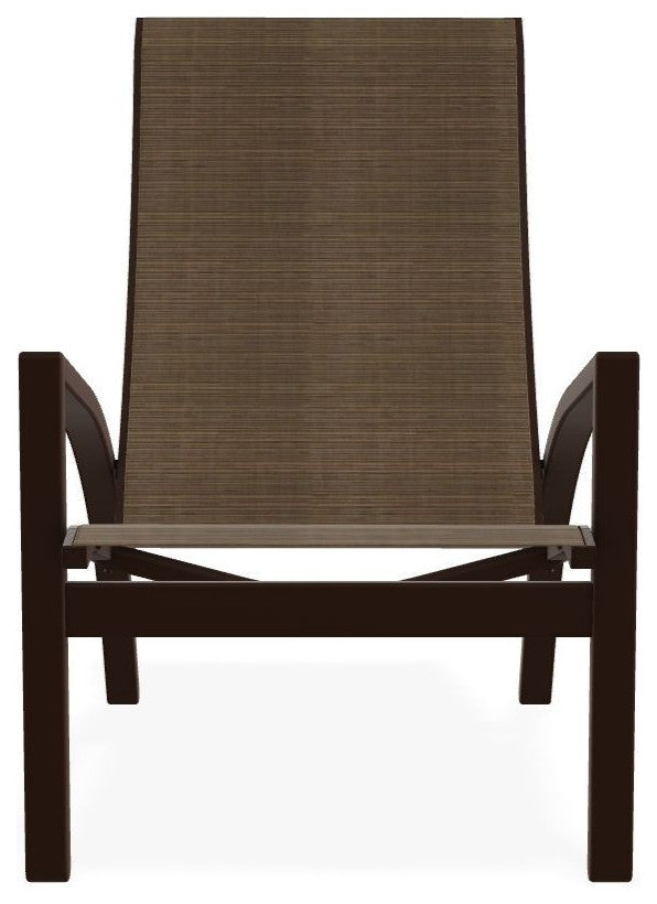 Kendall Sling Stackable Outdoor Lounge Chair, Bark/Kona
