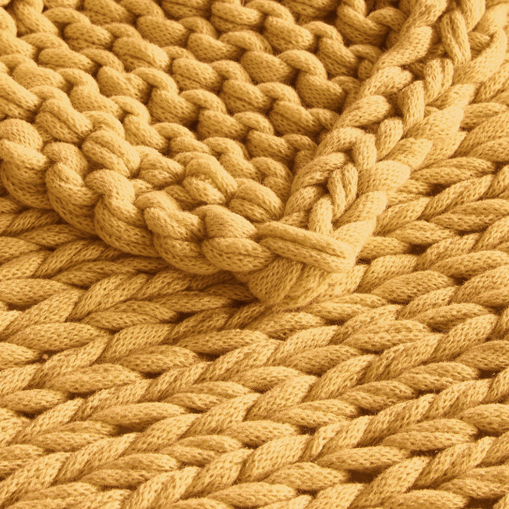 Madison Park Chunky Double Knit Hand Made Throw Blanket