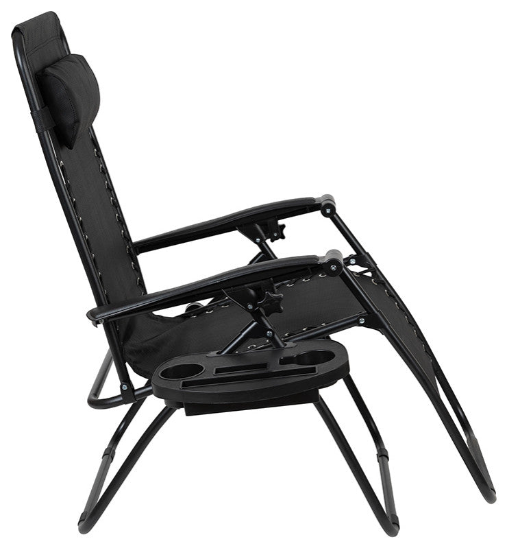 Adjustable Folding Mesh Zero Gravity Reclining Lounge Chair, Set of 2, Brown