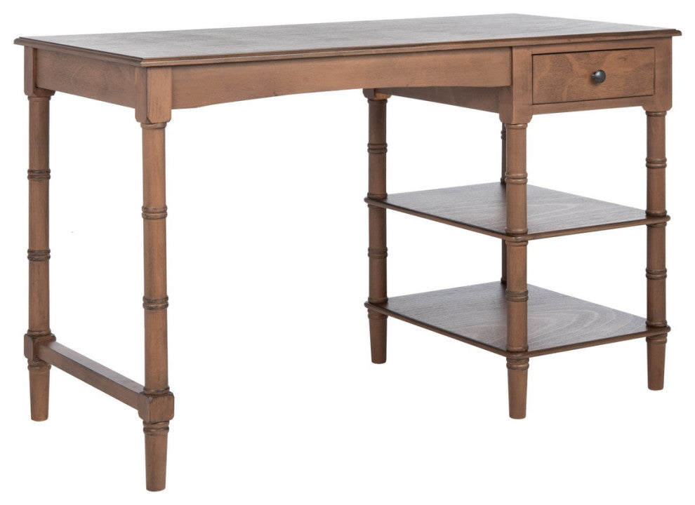 Safavieh Henric 1 Drawer 2 Shelf Desk, Brown