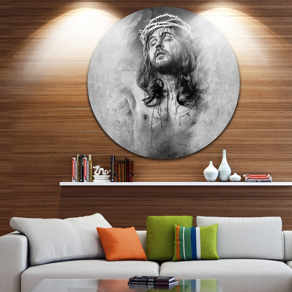 Jesus Christ, Portrait Digital Art Round Wall Art, 38"