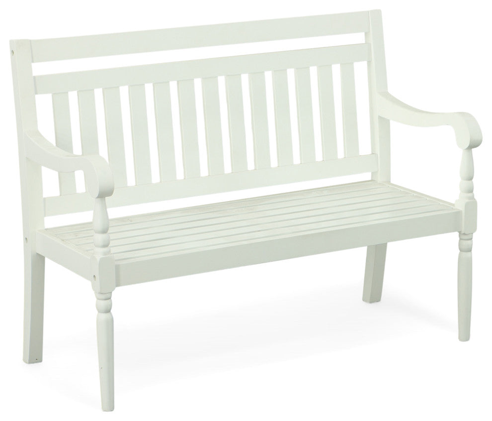 Belmont Outdoor Woodoor Bench, White