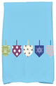 Doodled Dreidels Decorative Holiday Geometric Print Hand Towel, Light Blue