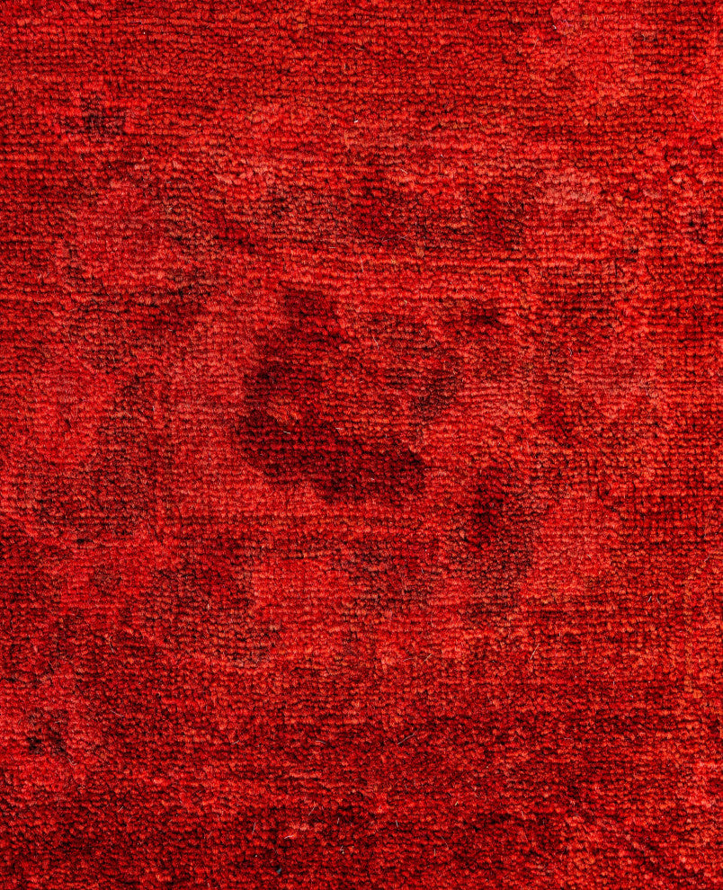 Overdyed One-of-a-Kind Hand-Knotted Area Rug Red, 2' 7" x 12' 10"