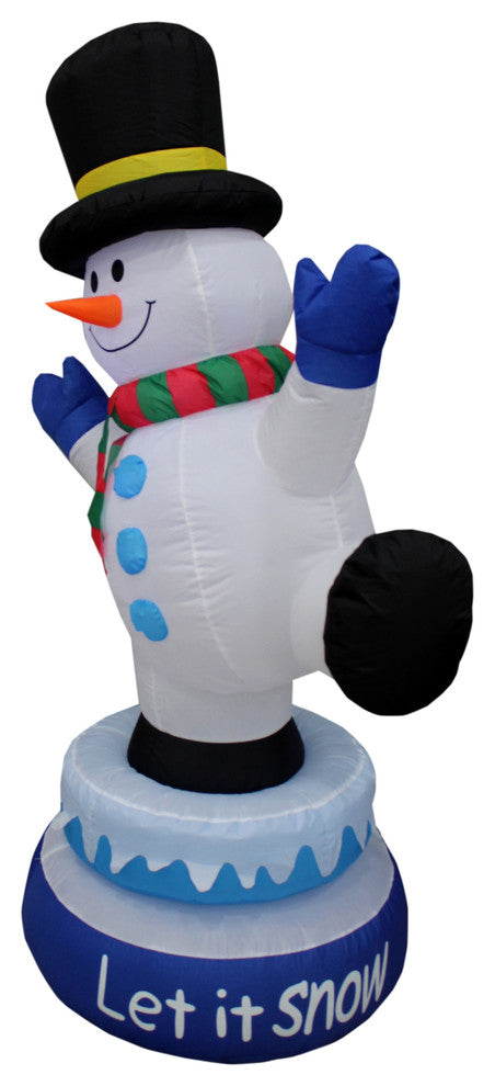 Tall Animated Christmas Inflatable Snowman, 5'