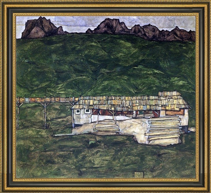 Egon Schiele Sawmill - 16" x 20" Framed Premium Canvas Print