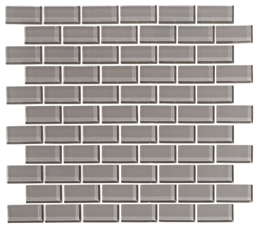 12"x12" Taupe Gray Glass Subway Collection, Single Listing