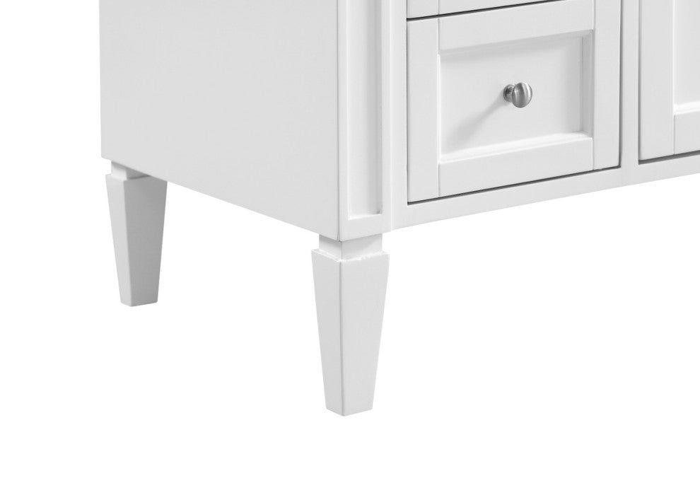 Home Living Vanity with Carrara White Marble Countertop, White, 40", Single Sink