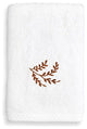 Autumn Leaves Washcloth, White & Brown, 13"x13"