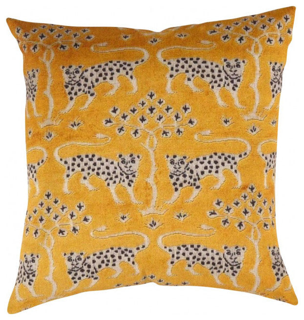 Pasargad Turkish Fine Silk Leopard Pillow 16"