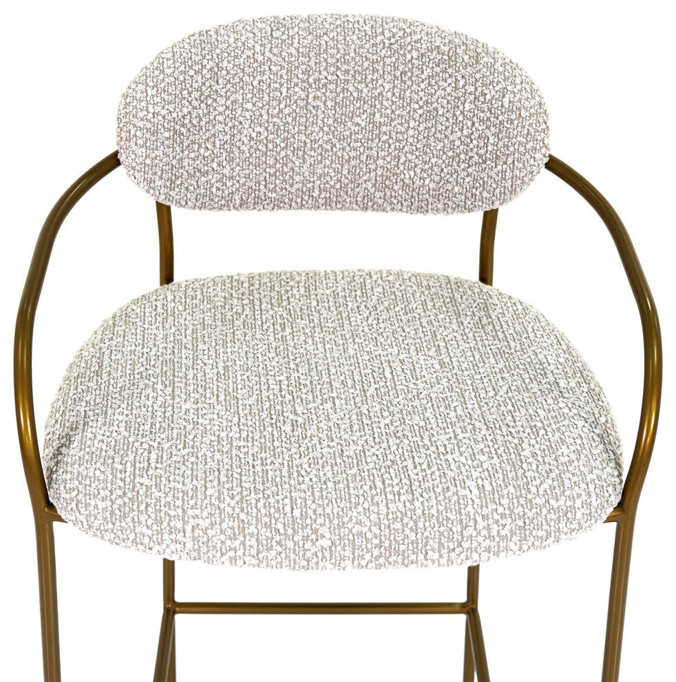 Oasis Upholstered Arm Counter Stool, Pearl Gray