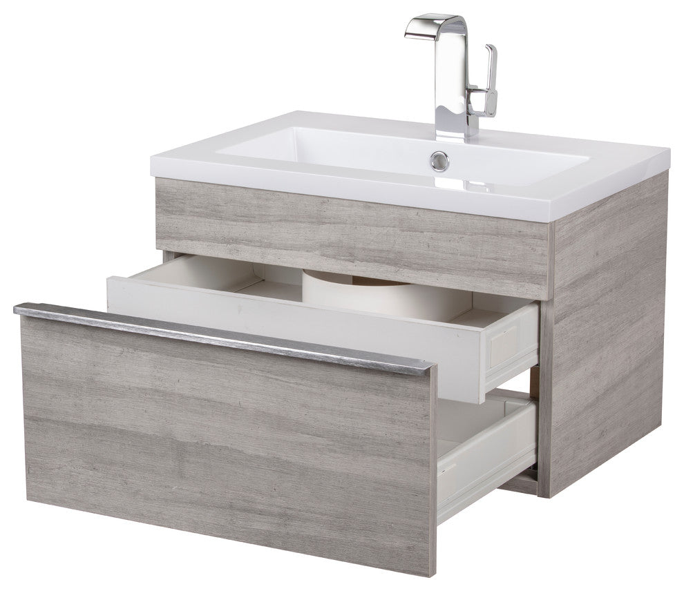 Trough Collection 24" Wall Mount Modern Bathroom Vanity