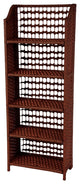 53" Natural Fiber Shelving Unit, Mahogany